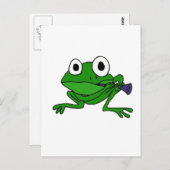 XX- Funny Frog Spelling Clarinet Briefkaart (Voorkant / Achterkant)