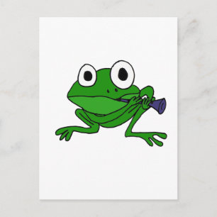 XX- Funny Frog Spelling Clarinet Briefkaart