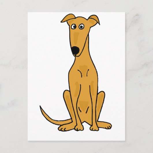 XX- Funny Greyhound Dog Cartoon Briefkaart (Voorkant)