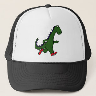 XX- Funny jogging dinosaur met Red Sneakers Trucker Pet