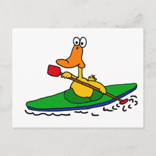 XX- Funny Kayaking Duck Briefkaart