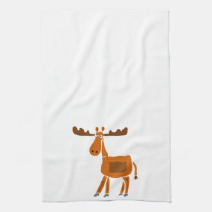 XX- Funny Moose Art Design Theedoek