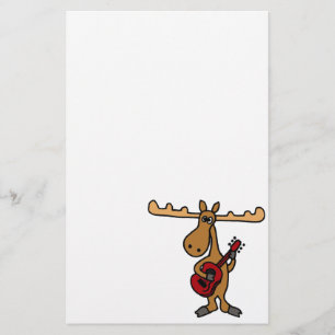 XX- Funny Moose Plays Guitar Cartoon Briefpapier