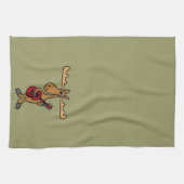 XX- Funny Moose Plays Guitar Cartoon Theedoek (Horizontaal)