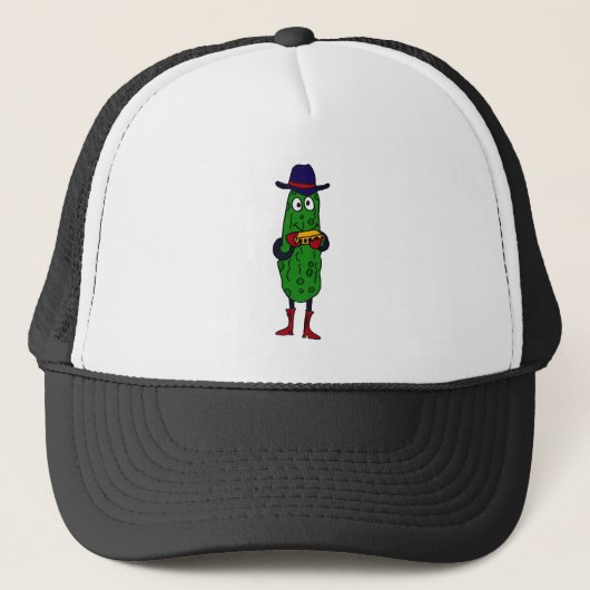 XX- Funny Pickle Palling Harmonica Cartoon Trucker Pet (Voorkant)