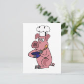 XX- Funny Pig Chef Cartoon Briefkaart (Staand voorkant)