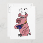 XX- Funny Pig Chef Cartoon Briefkaart (Voorkant / Achterkant)