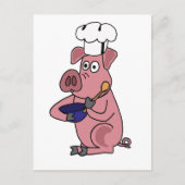 XX- Funny Pig Chef Cartoon Briefkaart (Voorkant)