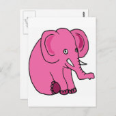 XX- Funny Pink Elephant Briefkaart (Voorkant / Achterkant)