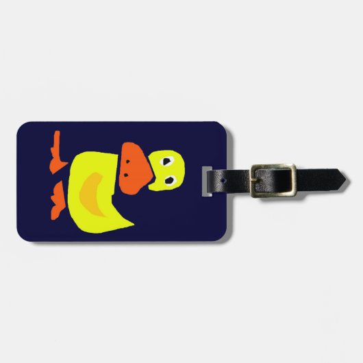 XX- Funny Primitive Art Duck Bagagelabel (Voorkant horizontaal)