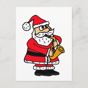 XX-Funny Santa Claus Playing the Saxophone Feestdagenkaart