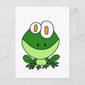 XX- Funny Sitting Green Frog Cartoon Briefkaart