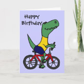 XX- Funny T-rex Dinosaur Riding Bicycle Kaart (Voorkant)