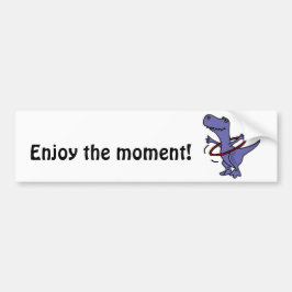 XX- Funny T-rex Dinosaur Using Hula Hoop Bumpersticker