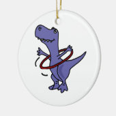 XX- Funny T-rex Dinosaur Using Hula Hoop Keramisch Ornament (Links)