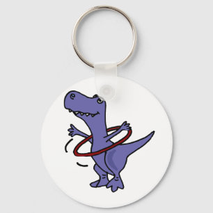 XX- Funny T-rex Dinosaur Using Hula Hoop Sleutelhanger
