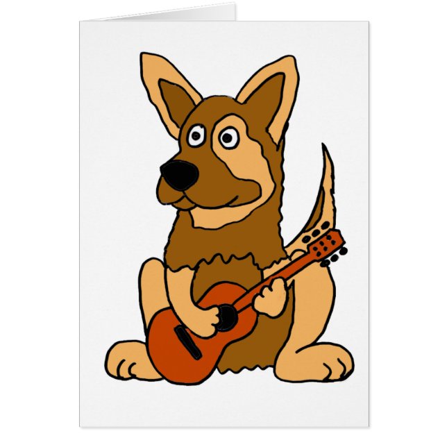 XX- German Shepherd Puppy Plays Guitar Cartoon (Voorkant)