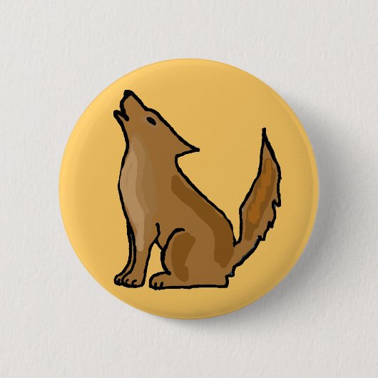 XX- Geweldige howling Coyote Ronde Button 5,7 Cm (Voorkant)