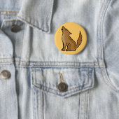 XX- Geweldige howling Coyote Ronde Button 5,7 Cm (In situ)