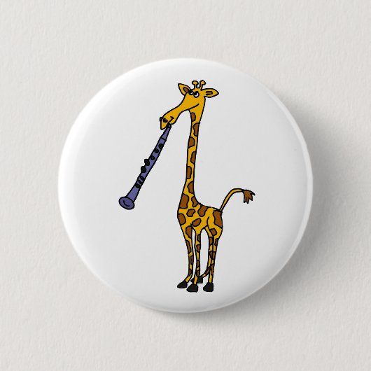 XX- Giraffe De Clarinet afspelen Ronde Button 5,7 Cm (Voorkant)