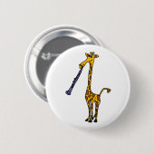 XX- Giraffe De Clarinet afspelen Ronde Button 5,7 Cm (Voorkant /achterkant)