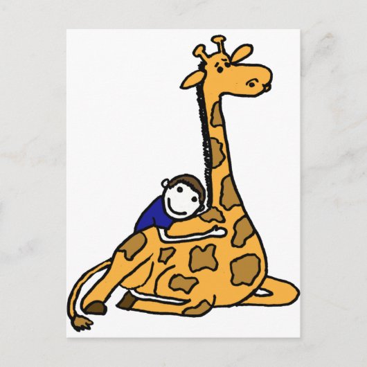 XX- Giraffe Hug Briefkaart (Voorkant)