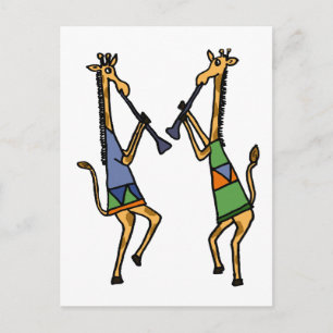 XX- Giraffes dansen Briefkaart