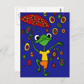 XX- Glorious Frog Dansin in Rain Briefkaart (Voorkant / Achterkant)