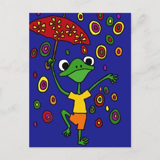 XX- Glorious Frog Dansin in Rain Briefkaart (Voorkant)