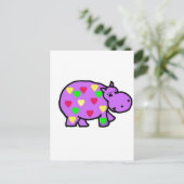 XX- Happy Hippo Hearts Briefkaart (Staand voorkant)