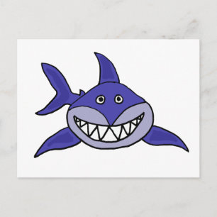 XX- Hilarious Grinning Shark Cartoon Briefkaart