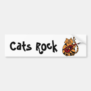 XX- Kattenspelerende Gitarontwerp Bumpersticker