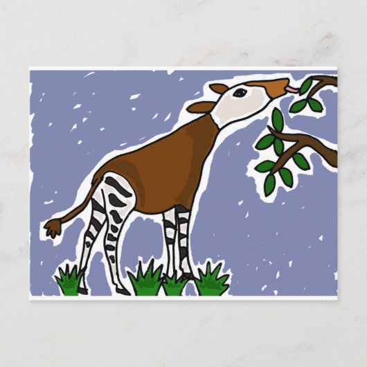 XX- Okapi Art Cartoon Briefkaart (Voorkant)
