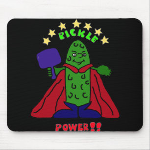 XX- Pickle Power Superheld Pickleball Cartoon Muismat