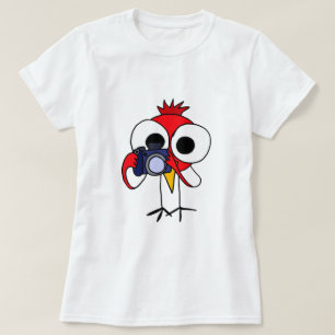 XX- Rode kardinale vogel met camera-Cartoon T-shirt