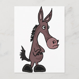 XX- Stubborn Mule of Donky Cartoon Briefkaart