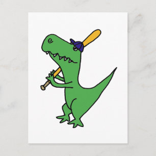XX- T-rex Dinosaur die honkbal speelt Briefkaart