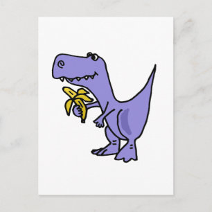 XX- T-Rex Dinosaur Eating Banana Cartoon Briefkaart