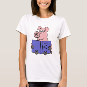 XX- Varkenshaar lezen hoe je het vliegboek kunt le T-shirt