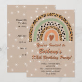 XXe Leopard Print Boho Rainbow Birthday Party Kaart (Voorkant / Achterkant)