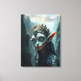 Xylariel the Azure Sovereign Fantasy Canvas Afdruk