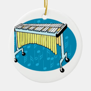 Xylophone-afbeelding met blauwe achtergrond keramisch ornament