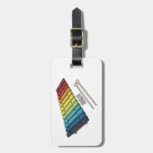 Xylophone cartoon illustratie bagagelabel (Voorkant verticaal)