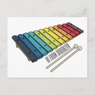 Xylophone cartoon illustratie briefkaart