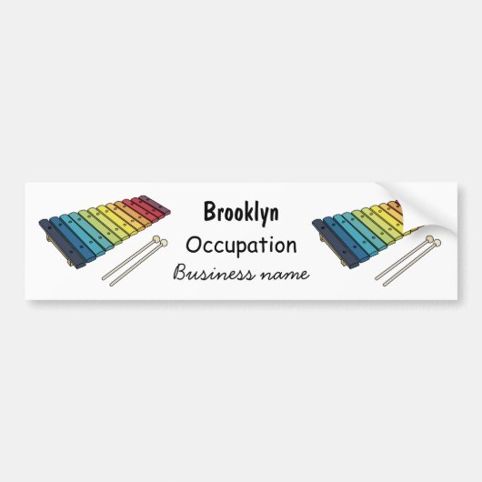 Xylophone cartoon illustratie bumpersticker (Voorkant)