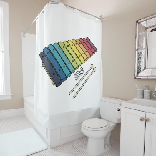 Xylophone cartoon illustratie douchegordijn (In situ)