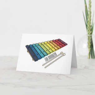 Xylophone cartoon illustratie kaart