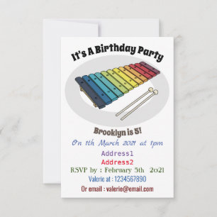 Xylophone cartoon illustratie kaart