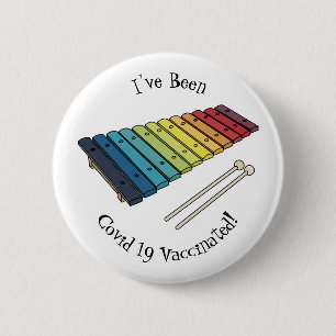 Xylophone cartoon illustratie ronde button 5,7 cm