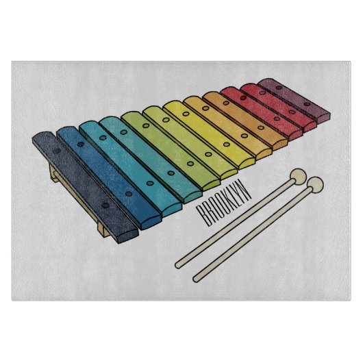 Xylophone cartoon illustratie snijplank (Voorkant)